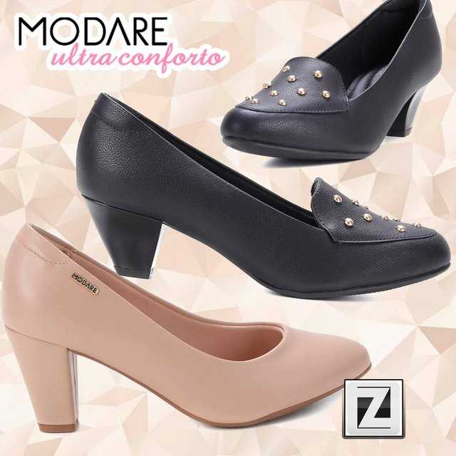 Scarpin Modare Rebite Salto Médio Grosso