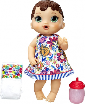 Brinquedo Boneca Baby Alive Hora do Xixi Morena – Com roupinha removível e acessórios – E0499 – Hasbro