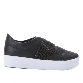 Tênis Somoda Flatform Com Manta Strass Feminino