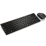 Multilaser Teclado E Mouse Sem Fio 2.4 Ghz Multimídia Usb Slim – TC202, Preto