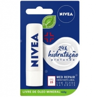 Protetor Labial Nivea Med Repair Fps15 4, 8g, Nivea, Transparente