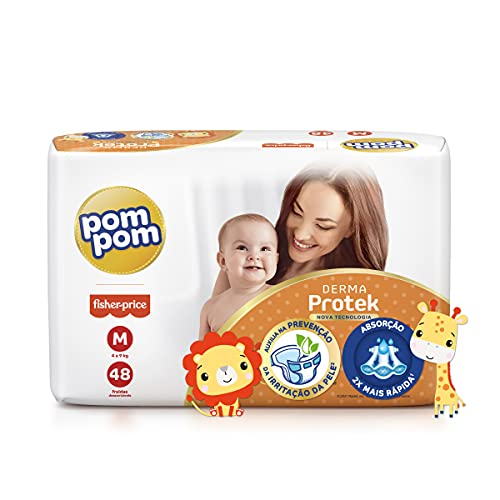 Fralda Pom Pom Derma Protek Mega M 48Un