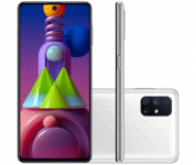 Smartphone Samsung Galaxy M51 128GB 5G Wi-Fi Tela 6.7″ Dual Chip 6GB RAM Câmera Quádrupla + Selfie 32MP – Branco