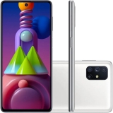 Smartphone Samsung Galaxy M51 128GB 5G Wi-Fi Tela 6.7″ Dual Chip 6GB RAM Câmera Quádrupla + Selfie 32MP – Branco