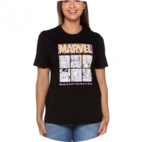 T-Shirt Personagens Da Marvel Preto