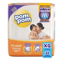 Fralda Pom Pom Protek Jumbo XG Com 22 Unidades