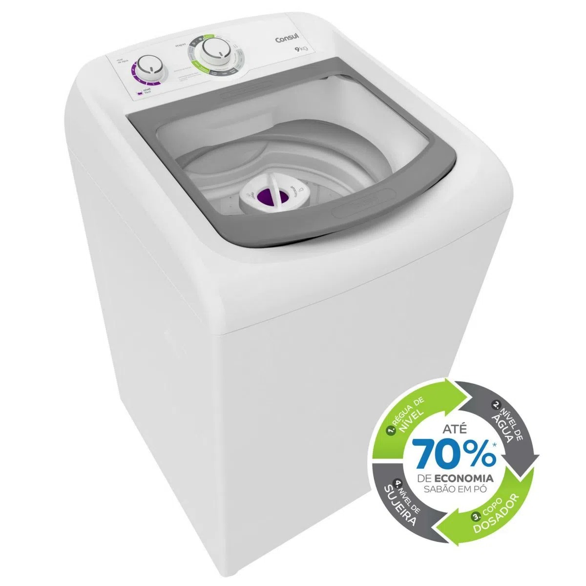 Máquina de Lavar Consul 9kg Dosagem Extra Econômica e Ciclo Edredom – Outlet – CWB09AB OUT