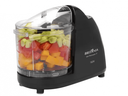 Mini Processador de Alimentos Britânia Preto – 2P 50W