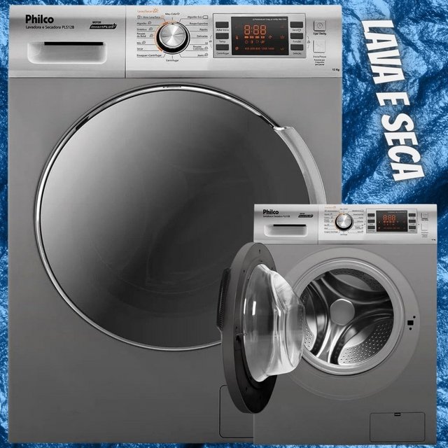 Lava e Seca Philco 12Kg 16 Programas Inox PLS12T 127 Volts