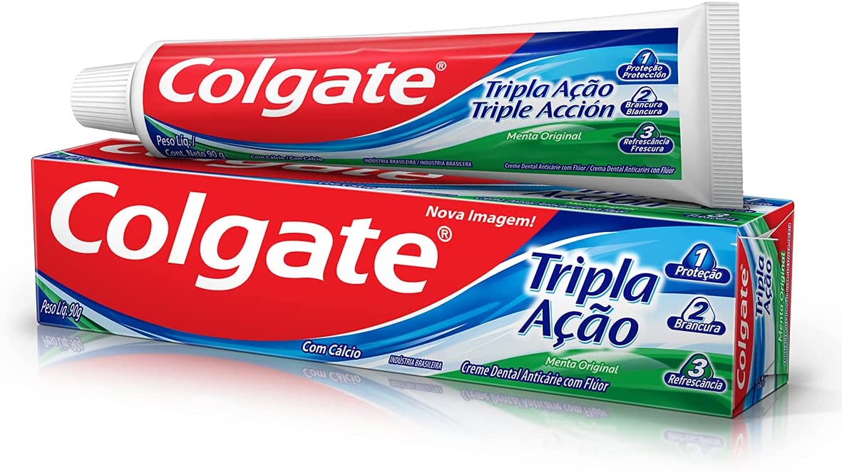 10 UNIDADES de: Creme Dental Colgate Tripla Ação Hortelã 90g