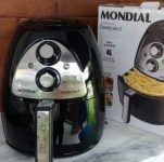 Fritadeira Sem Óleo Mondial, Family Inox-I – 4L, 127V, Preto, 1500W – NAF-03i
