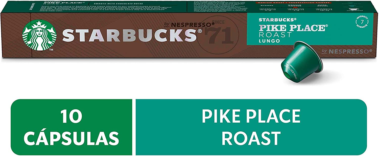 Café em Cápsula, Starbucks, Nespresso, Pike Place Roast, Lungo, 10 Cápsulas