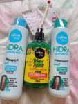 Kit Shampoo + Condicionador Hidra Super Liso + Creme de pentear Maria Natureza 300ml