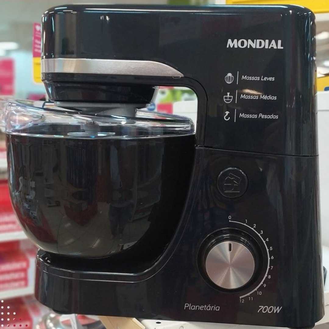 Batedeira Planetária Mondial, 127V, Preto, 700W