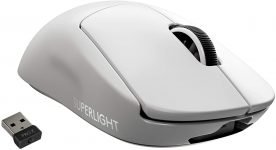 Mouse Gamer Sem Fio Logitech G PRO X SUPERLIGHT LIGHTSPEED 5 Botões Programáveis Sensor HERO 25K Compatível com POWERPLAY – Branco