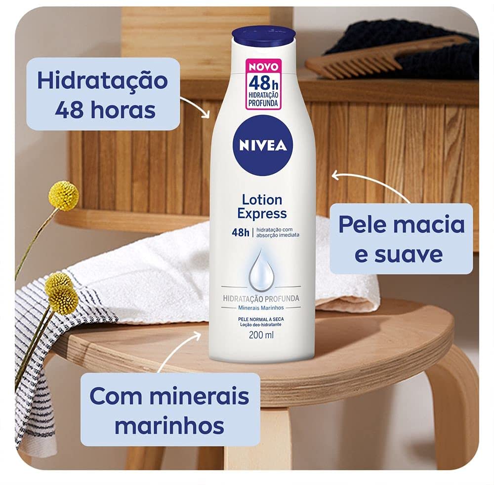 Hidratante Desodorante Nivea Lotion Express 200Ml, Nivea