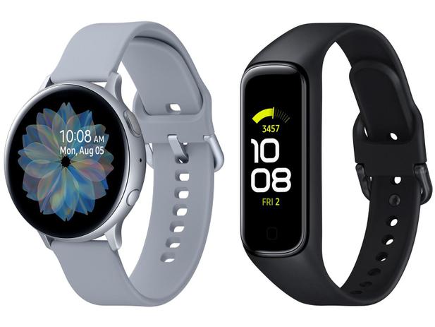 Smartwatch Samsung Galaxy Watch Active2 Prata – 44mm 4GB + Smartband Galaxy Fit2 Preto
