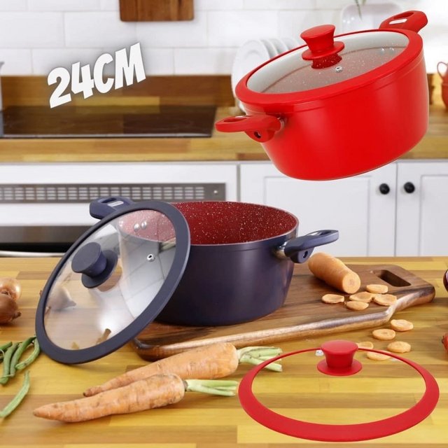 Caçarola Dreamcook Antiaderente 24cm Com Tampa – Classic Home – vermelha