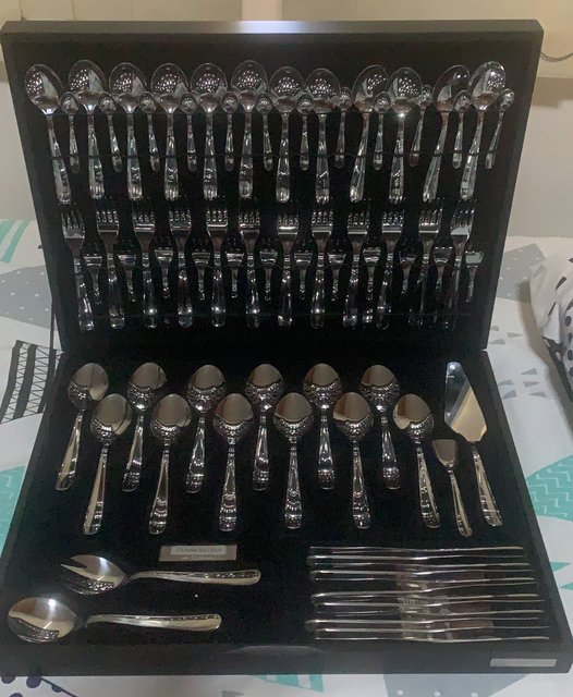 Faqueiro Maresias Aço Inox com Estojo de Madeira, 76 Peças, Prata, Tramontina