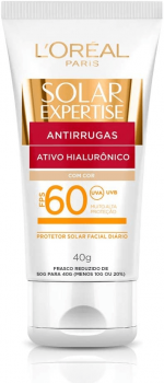 Protetor Solar L’Oréal Paris Solar Expertise Antirrugas Com Cor FPS 60 40g, L’Oréal Paris
