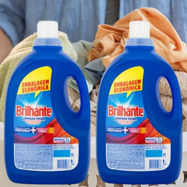 Kit Sabão Líquido Brilhante Limpeza Total – 5L 2 Unidades