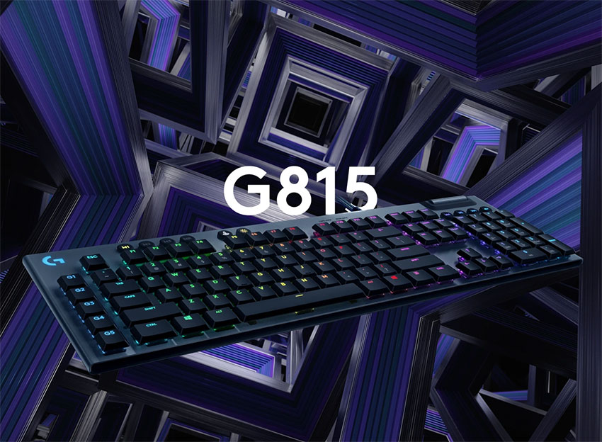 Teclado Mecânico Gamer Logitech G815 com RGB LIGHTSYNC, Teclas G Programáveis, USB Passthrough, Controles de Mídia Dedicados, Design Ultrafino e Exclusivo Switch de Perfil Baixo GL Tactile