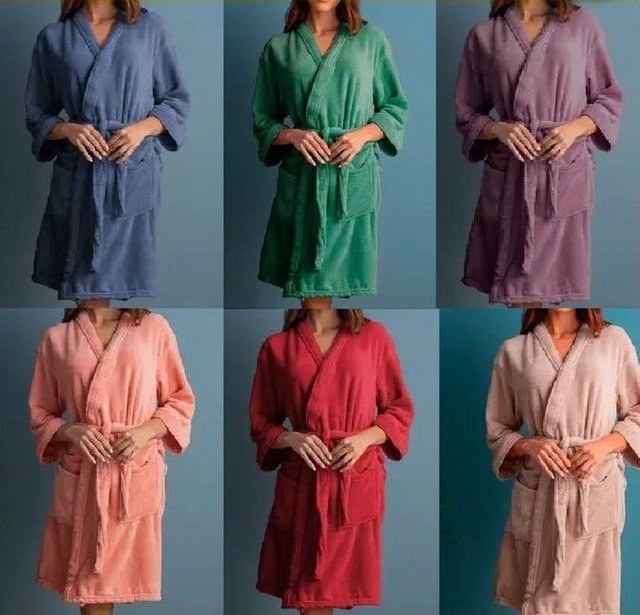 Roupão Atlântica Kimono de Microfibra Cipreste