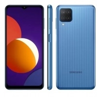 Smartphone Samsung Galaxy M12 64GB Azul 4G - 4GB RAM Tela 6,5” Câm. Quádrupla + Selfie 8MP