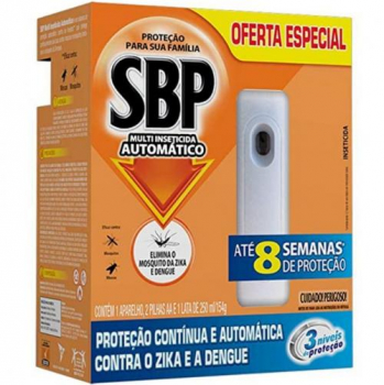 SBP Multi Inseticida Automático Aparelho + Refil 250ml – Duração até 8 semanas