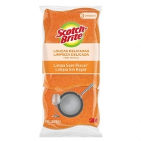 Esponja Scotch Brite Não Risca Laranja C/3