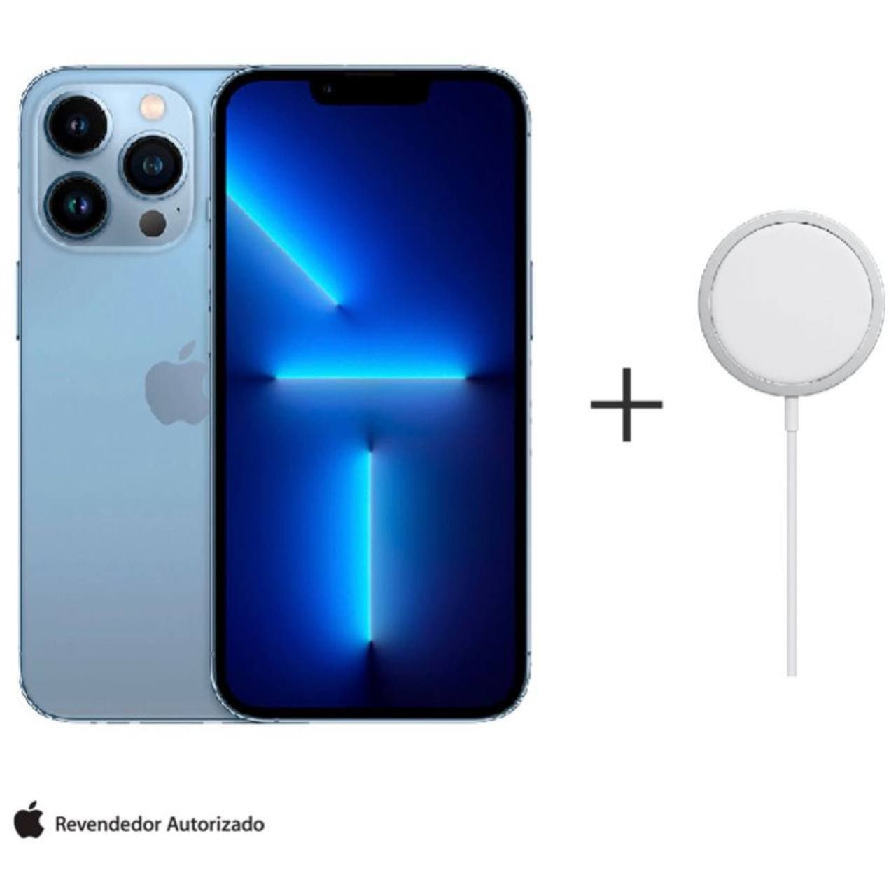 iPhone 13 Pro 256GB Azul-Sierra, com Tela de 6,1″, 5G e Camera Tripla de 12MP – MLVP3BZ/A + Carregador MagSafe
