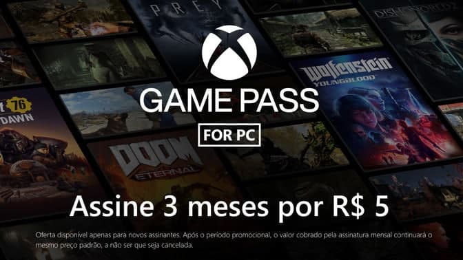 3 meses de GAME PASS por R$ 5,00