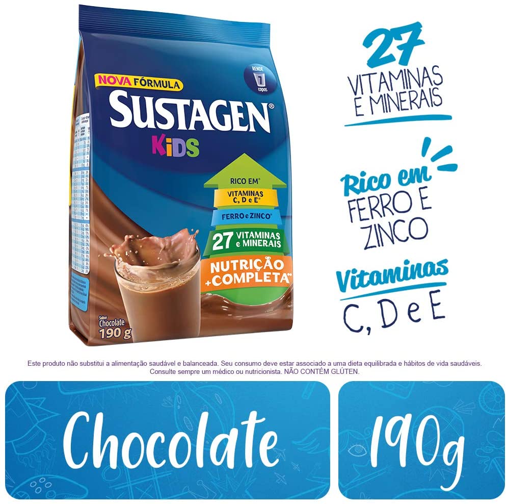 Complemento Alimentar Sustagen Kids Chocolate Sachê 190g