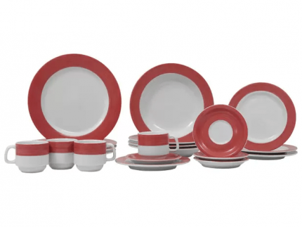 Aparelho de Jantar 20 Peças Schmidt Redondo – Porcelana Aquarela 57890200070038202311