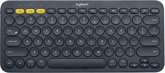 Teclado sem fio Logitech K380 com Conexão Bluetooth para até 3 dispositivos e Pilha Inclusa para PC, Mac, Android, iOS e Apple TV – Cinza