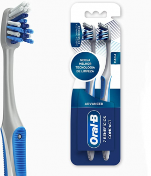 Escova Dental Oral-B 7 Benefícios Compact – 2 unidades