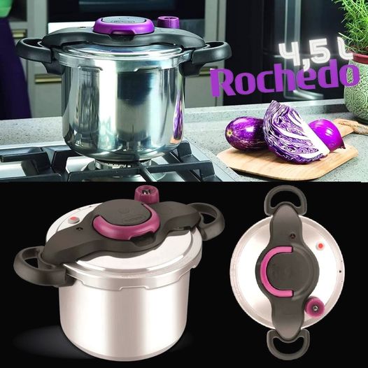 Panela de Pressão Rochedo Clipso em Alumínio Polida – 4,5 L