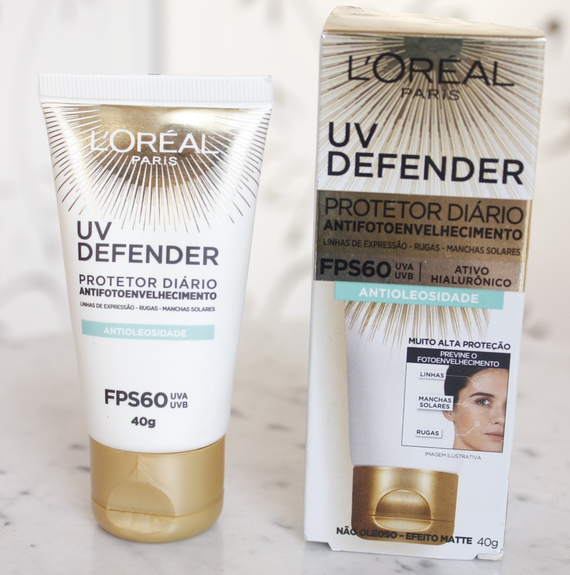 Protetor Solar Facial L’Oréal Paris UV Defender Antioleosidade FPS 60, 40g