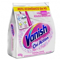 Tira Manchas Em Pó Vanish Crystal White Oxi Action 400g Para Roupas Brancas Refil Econômico