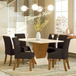 Mesa de Jantar 6 Lugares Retangular Tampo de Vidro – Henn Gabriela