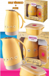 Bule de Chá e Café Térmico Amarelo com Pote 700ml – Sanremo Cuidar