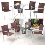 Conjunto de Mesa para Área Externa de Fibra – com 4 Cadeiras Alegro Móveis CJMB40199