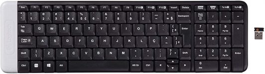 Teclado sem fio Logitech K230 com Design Compacto, Conexão USB, Pilhas Inclusas e Layout ABNT2