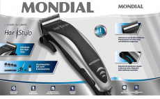 Cortador de Cabelos Mondial, Hair Stylo, 220V Preto/Prata – CR-02