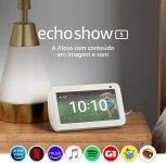 Novo Echo Show 5 (2ª Geração, versão 2021): Smart Display de 5″ com Alexa e câmera de 2 MP – Cor Branca na Amazon