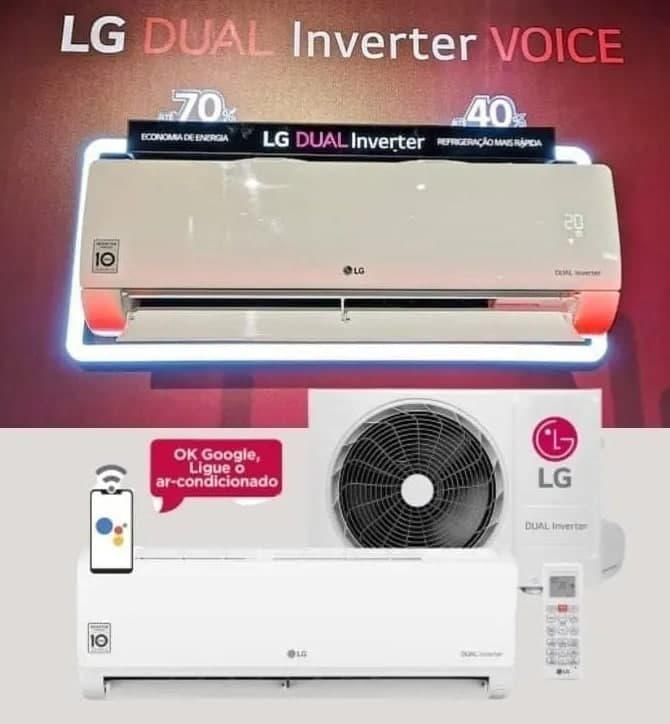 Ar-Condicionado Split hw LG Dual Inverter Voice 12.000 BTUs Só Frio 220V na Shoptime