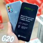 Smartphone Motorola Moto G20 64GB Azul 4G – 4GB RAM Tela 6,5” Câm. Quádrupla + Selfie 13MP na Magazine Luiza