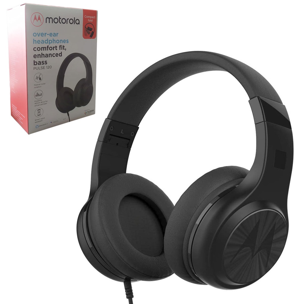Fone de Ouvido Motorola Pulse 120 com Microfone Preto, Único na Amazon