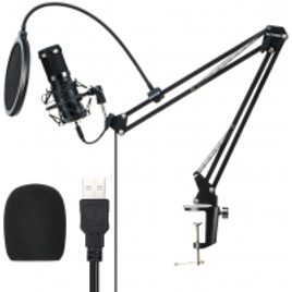 Kit Microfone Condensador USB BlitzWolf com Braço e Suporte - BW-CM2 na Aliexpress