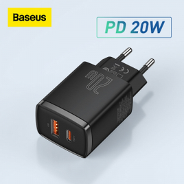 Carregador Baseus com Entrada Dupla USB Tipo-C e PD 20w na Aliexpress